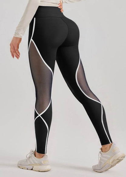High Waist Color Block Mesh Yoga Legging