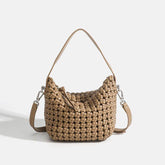 PU Handmade Woven Bucket shape Tote bag