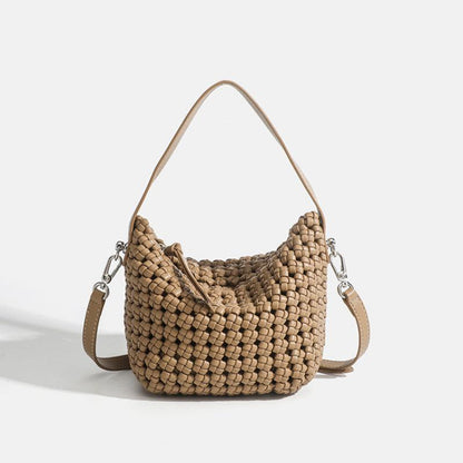 PU Handmade Woven Bucket Shape Tote Bag | Stylish &amp; Unique Design