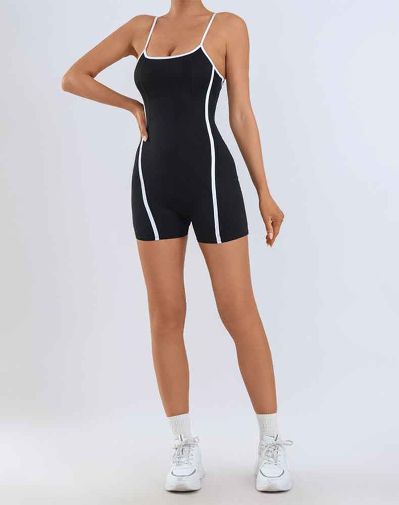 Adjustable Strap Romper Tummy Control Shorts Jumpsuit