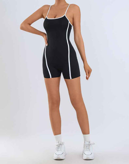 Adjustable Strap Romper Tummy Control Shorts Jumpsuit