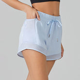 Mesh Patchwork Sports Shorts with Lined Pockets