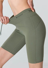 High Waisted Tummy Control Biker Shorts with Adjustable Waist