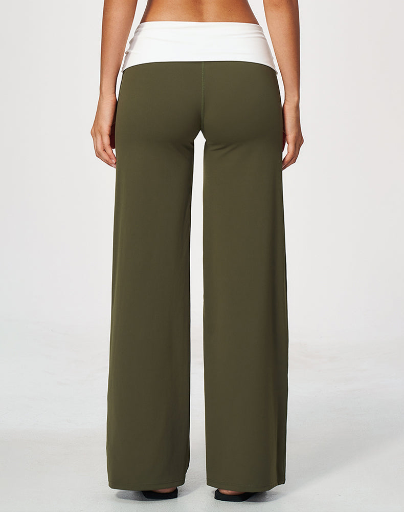 Fold Over Wide Leg Yoga Pants