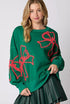 Cute Bow Long Lantern Sleeve Sweatshirt | Perfect for Casual Days