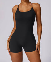 Scrunch Strappy One Piece Workout Short Jumpsuit