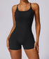 Scrunch Strappy One Piece Workout Short Jumpsuit