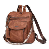 PU Leather Big Capacity Backpack With Tassels