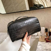 Large Capacity PU Leather Travel Makeup Bag