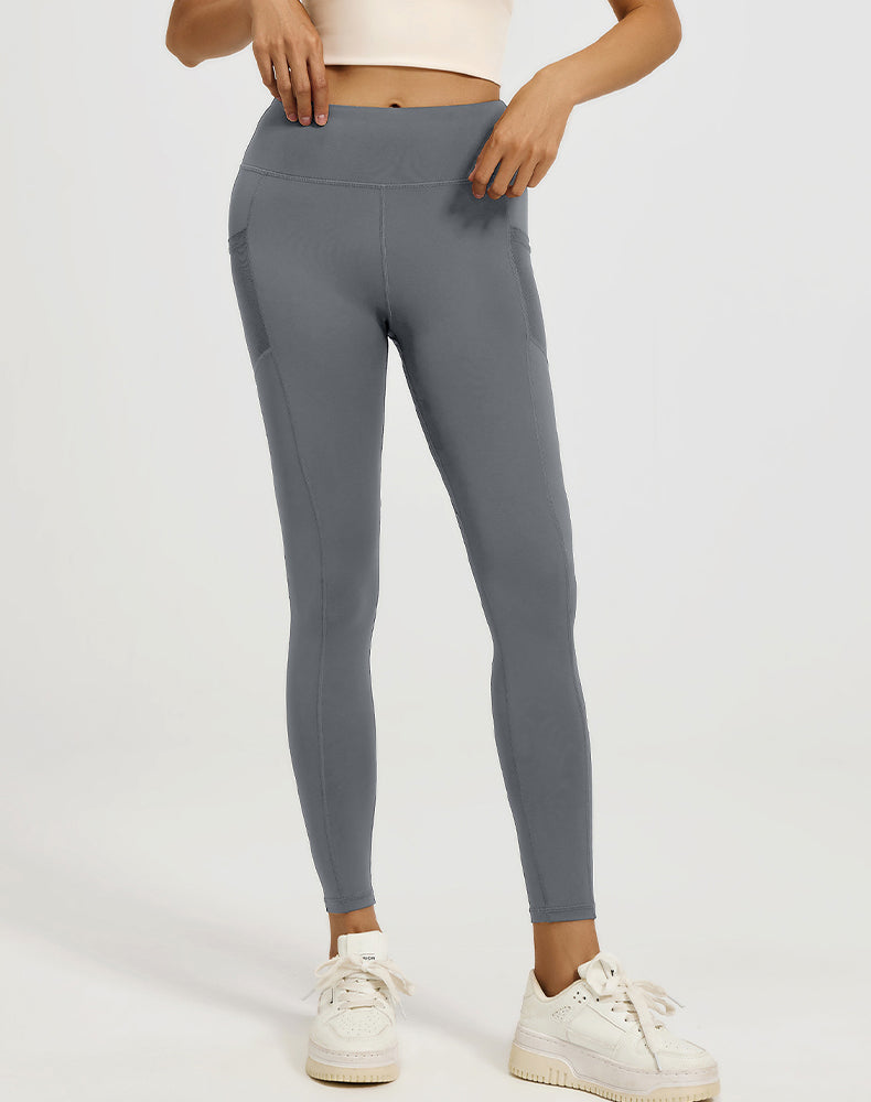 High Waisted Yoga Mesh Leggings with Side Pockets