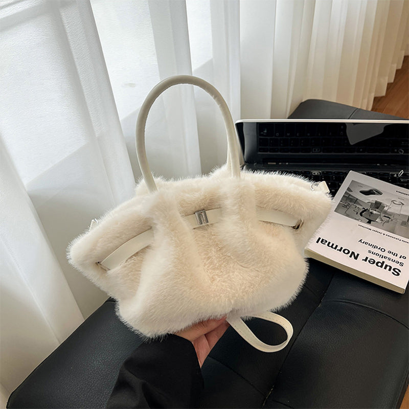 Furry Purse Fluffy Tote Bag Faux Fur Crossbody Handbag