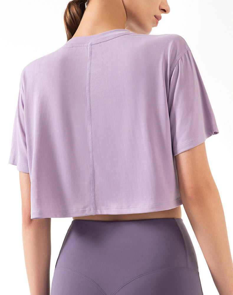 Drop Shoulders Crop Top Oversized Short Sleeve T-Shirts