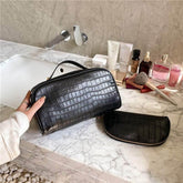 Large Capacity PU Leather Travel Makeup Bag