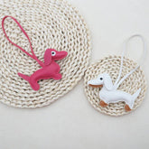 Cute Leather Dachshund Keychain
