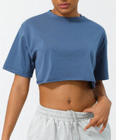 Workout Crop Tops Short Sleeve Yoga Shirts