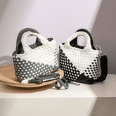 New Woven Pu Leather Tote Bag Crossbody