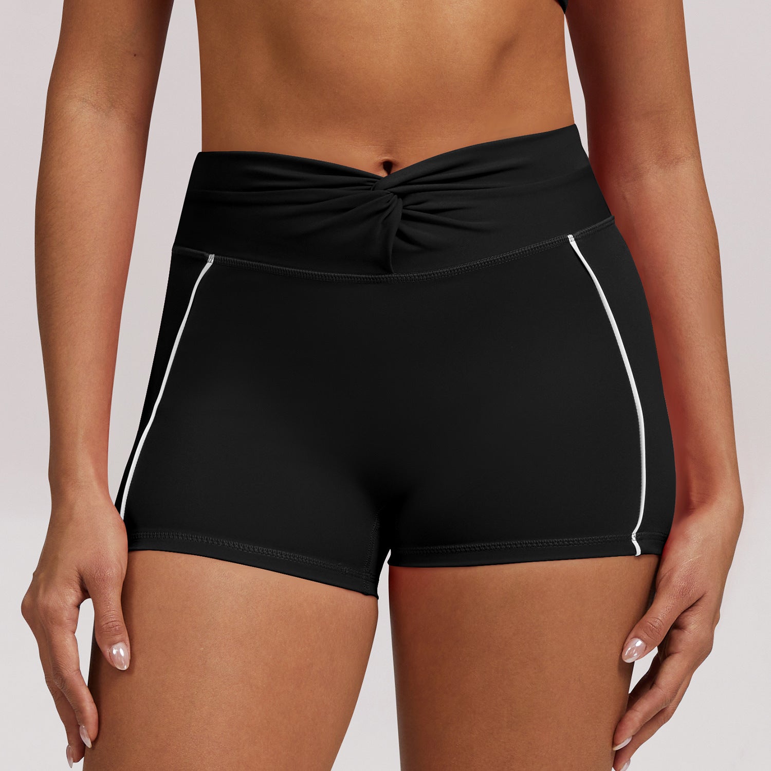Twisted Knot Biker Shorts Tummy Control Athletic Short