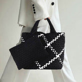 Woven Tote Bag and Purse Neoprene Handbag