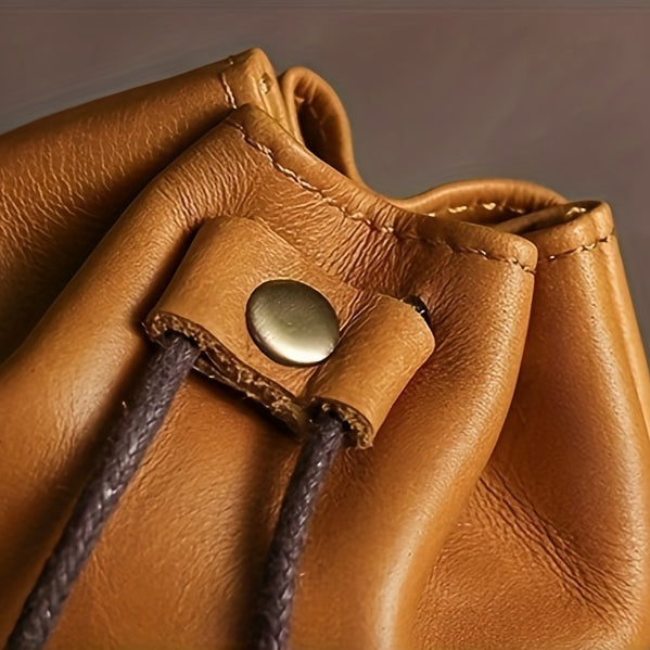 Leather Drawstring Coin Purse