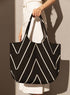 Polyester Large Knitted Handbag | Stylish & Spacious Everyday Tote