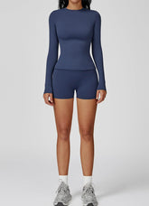 Sports Wear with Long Sleeve T-Shirt and Shorts