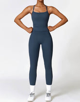 Athletic Wear with Criss Cross Back Tank Top and Legging