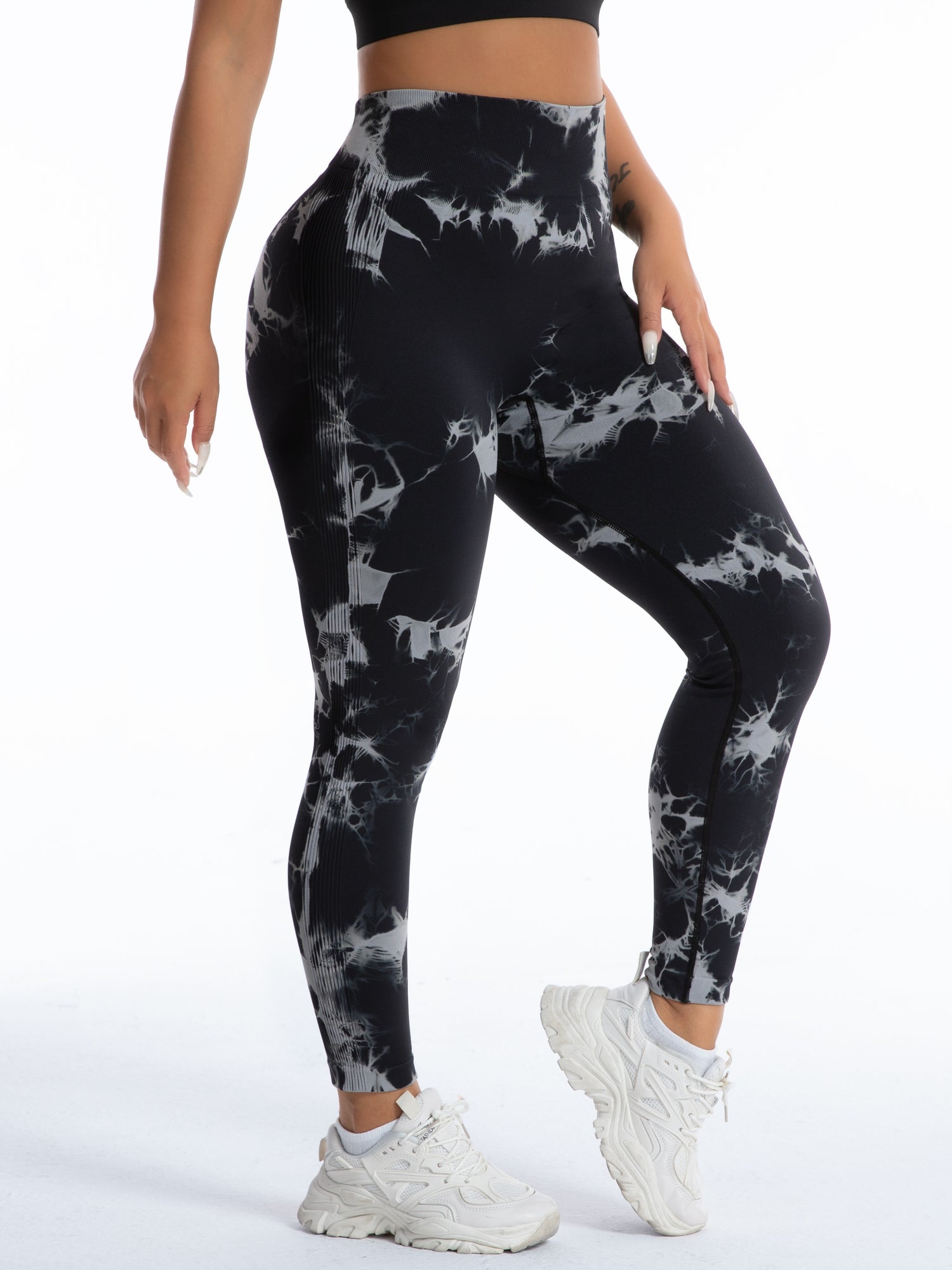 Plus Size High-Waisted Tie-Dye Yoga Pants