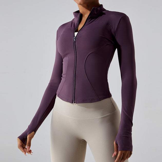 Full Zip-Up Yoga Jacket with Thumb Holes | Functional &amp; Stylish