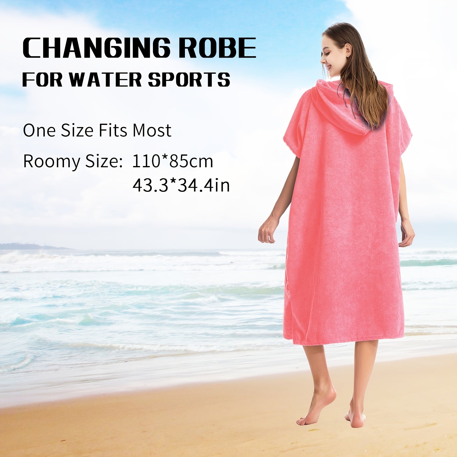 Hooded Towel Robe with Large Pocket