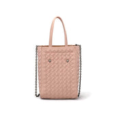 Solid Color Braided Woven Tote Bag