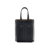 Solid Color Braided Woven Tote Bag