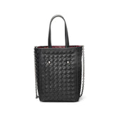 Solid Color Braided Woven Tote Bag