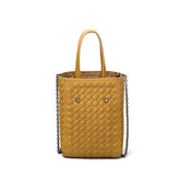Solid Color Braided Woven Tote Bag