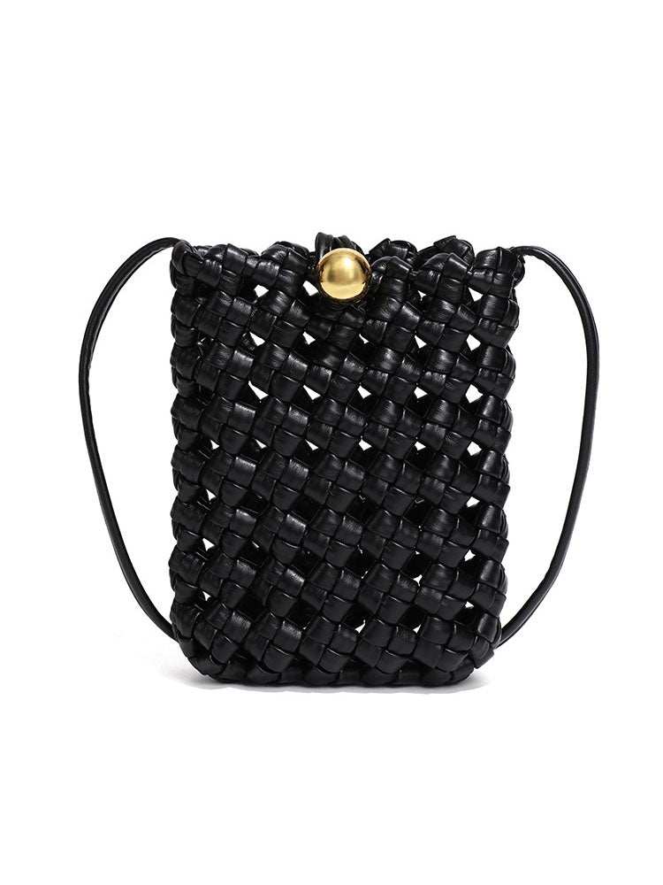 PU Leather Woven Mobile Phone Bag | Stylish Shoulder Crossbody Design