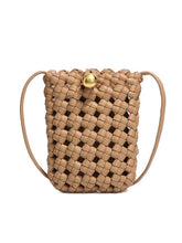 PU Leather Woven Mobile Phone Bag Shoulder Crossbody Bag