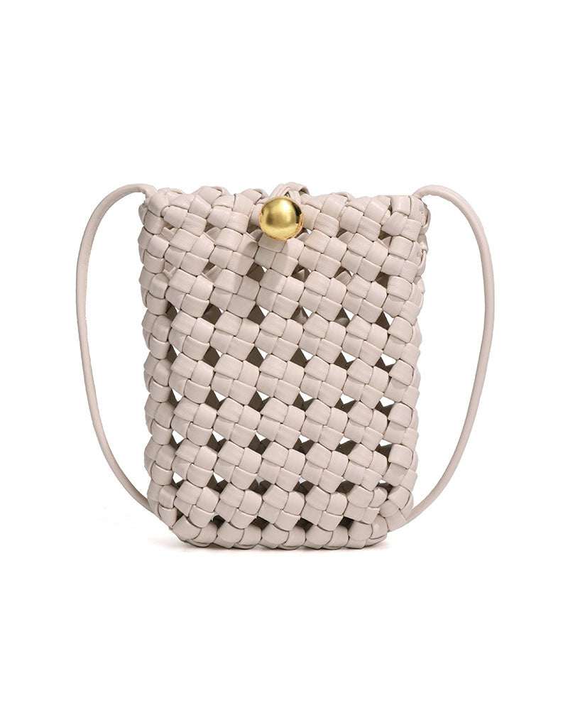 PU Leather Woven Mobile Phone Bag | Stylish Shoulder Crossbody Design