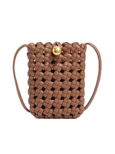 PU Leather Woven Mobile Phone Bag Shoulder Crossbody Bag