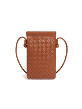 PU Leather Simple Woven Crossbody Bag