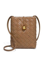 Woven Leather Cell Phone Purses Mini Crossbody Bag