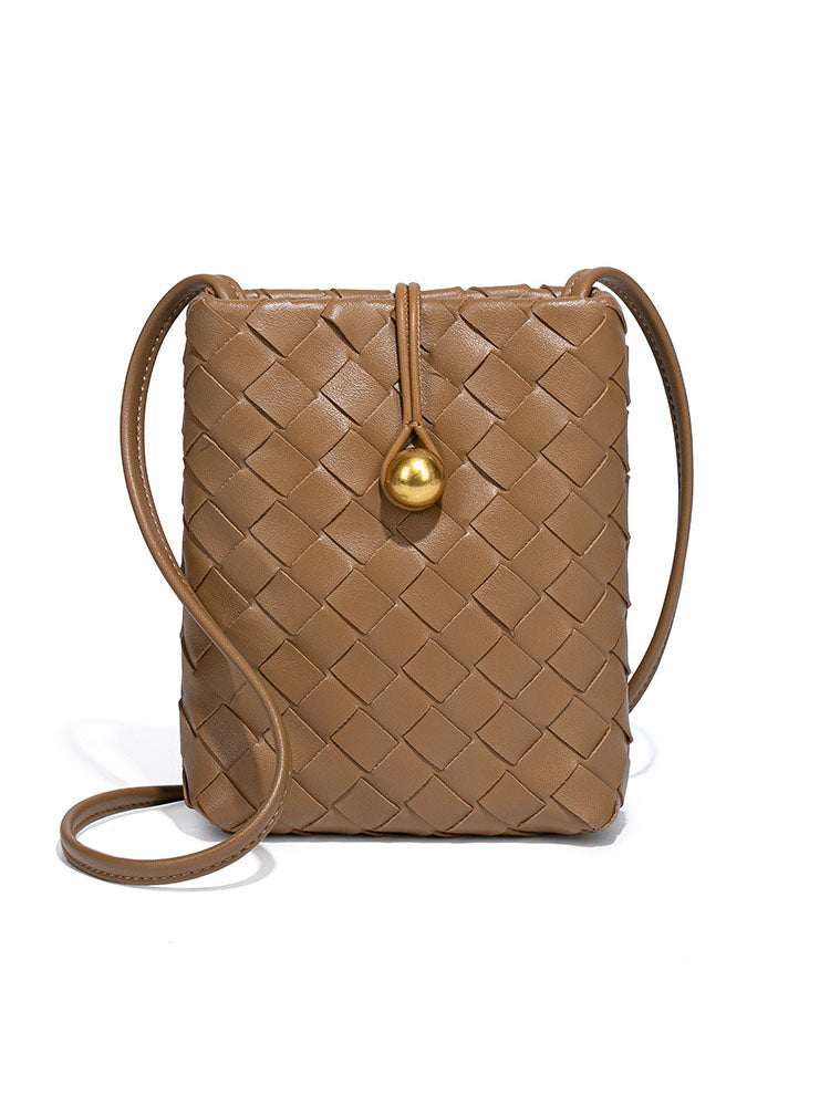 Woven Leather Cell Phone Purses Mini Crossbody Bag | Perfect for Phone