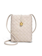 Woven Leather Cell Phone Purses Mini Crossbody Bag