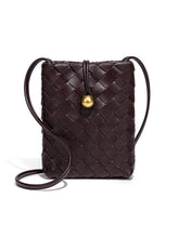 Woven Leather Cell Phone Purses Mini Crossbody Bag