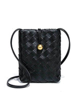 Woven Leather Cell Phone Purses Mini Crossbody Bag