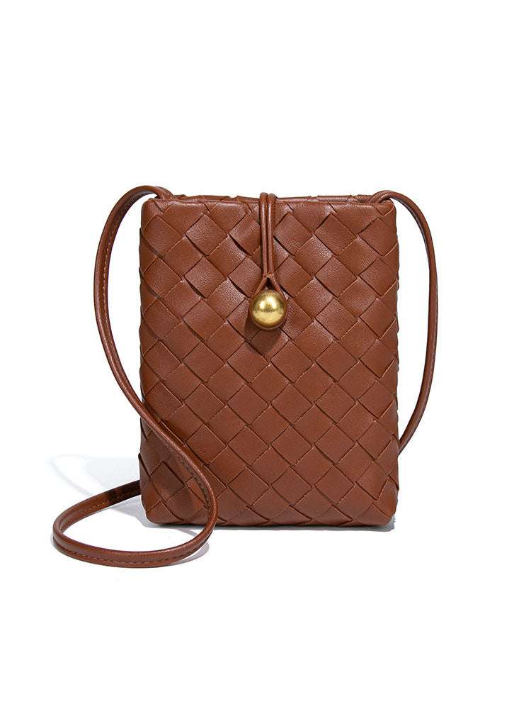 Woven Leather Cell Phone Purses Mini Crossbody Bag | Perfect for Phone