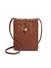 Woven Leather Cell Phone Purses Mini Crossbody Bag