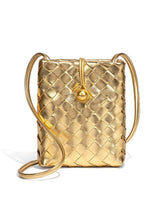 Woven Leather Cell Phone Purses Mini Crossbody Bag