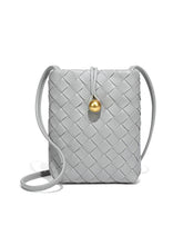 Woven Leather Cell Phone Purses Mini Crossbody Bag