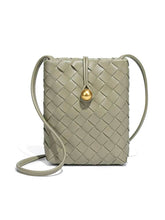 Woven Leather Cell Phone Purses Mini Crossbody Bag