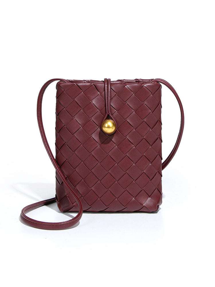 Woven Leather Cell Phone Purses Mini Crossbody Bag | Perfect for Phone