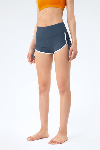 Yoga Shorts with Side Ruched Drawstring – Adjustable &amp; Comfortable